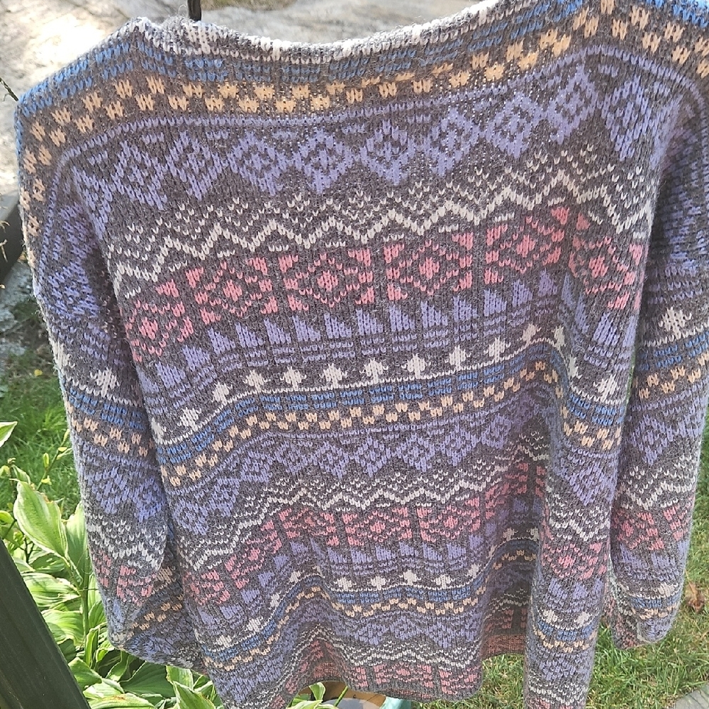 Vintage, Patterned Sweater With Multicolor Design - image 4